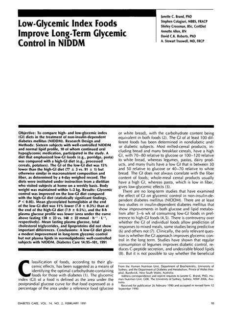 niddm low glycemic index